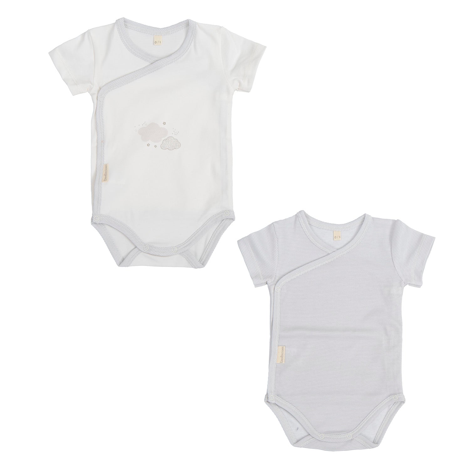 Body bebé manga corta pack 2 nuvola Gris 0-1 Mes