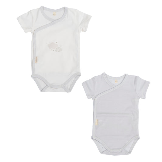 Body bebé manga corta pack 2 nuvola Gris 0-1 Mes