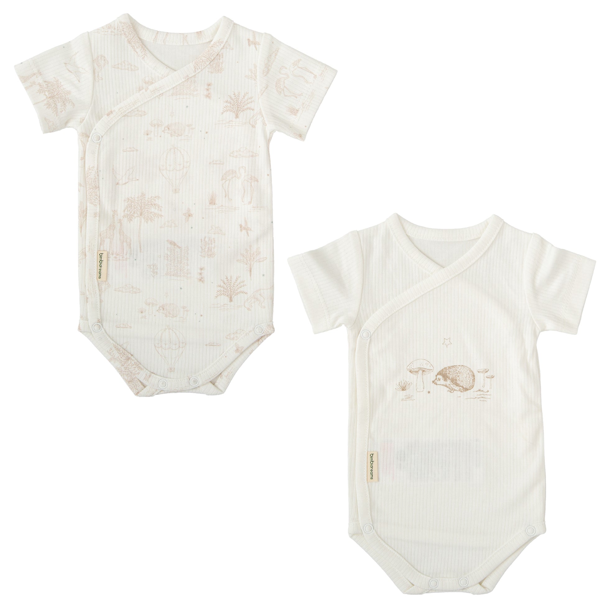 Body bebé manga corta pack 2 Noe Blanco Lino 0-1 Mes