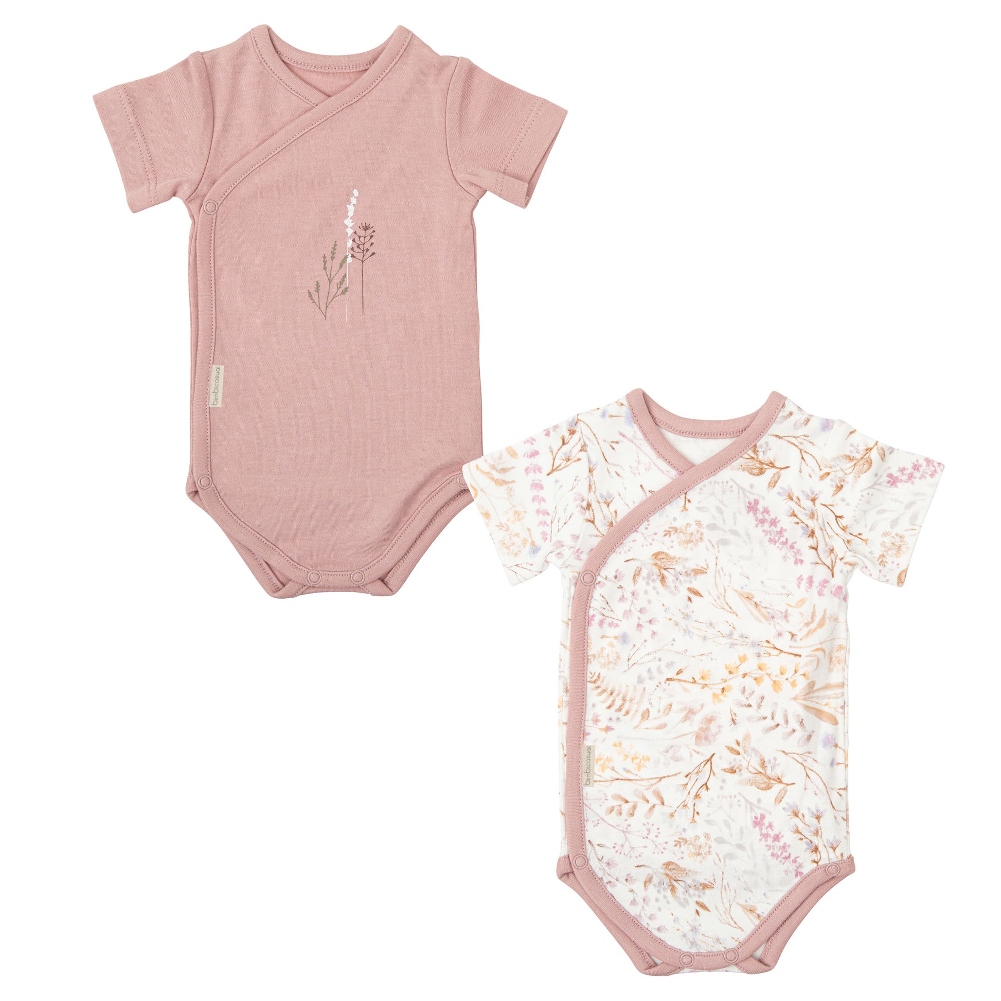 Body bebé manga corta pack 2 Niza Blanco Lila 0-1 Mes