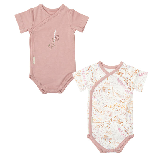 Body bebé manga corta pack 2 Niza Blanco Lila 0-1 Mes