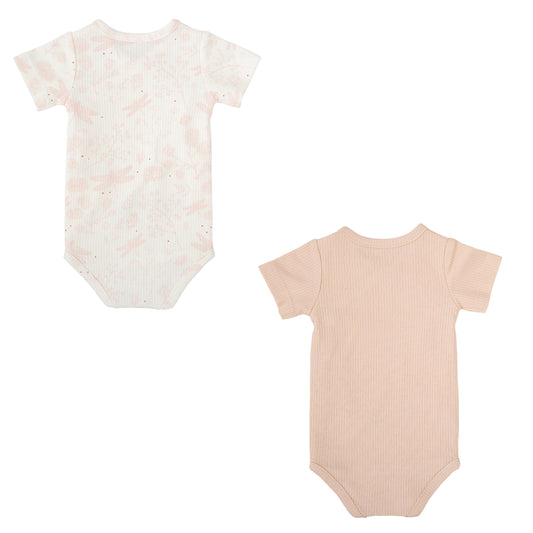 Body bebé manga corta pack 2 Dafne Blanco Rosa 0-1 Mes