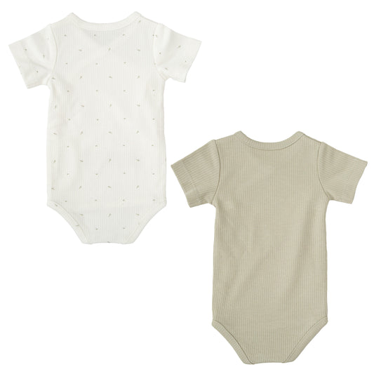 Body bebé manga corta pack 2 Cornelia Blanco Verde 0-1 Mes