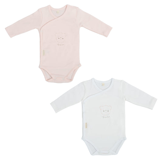 Body bebé manga larga pack 2 love Rosa 0-1 Mes