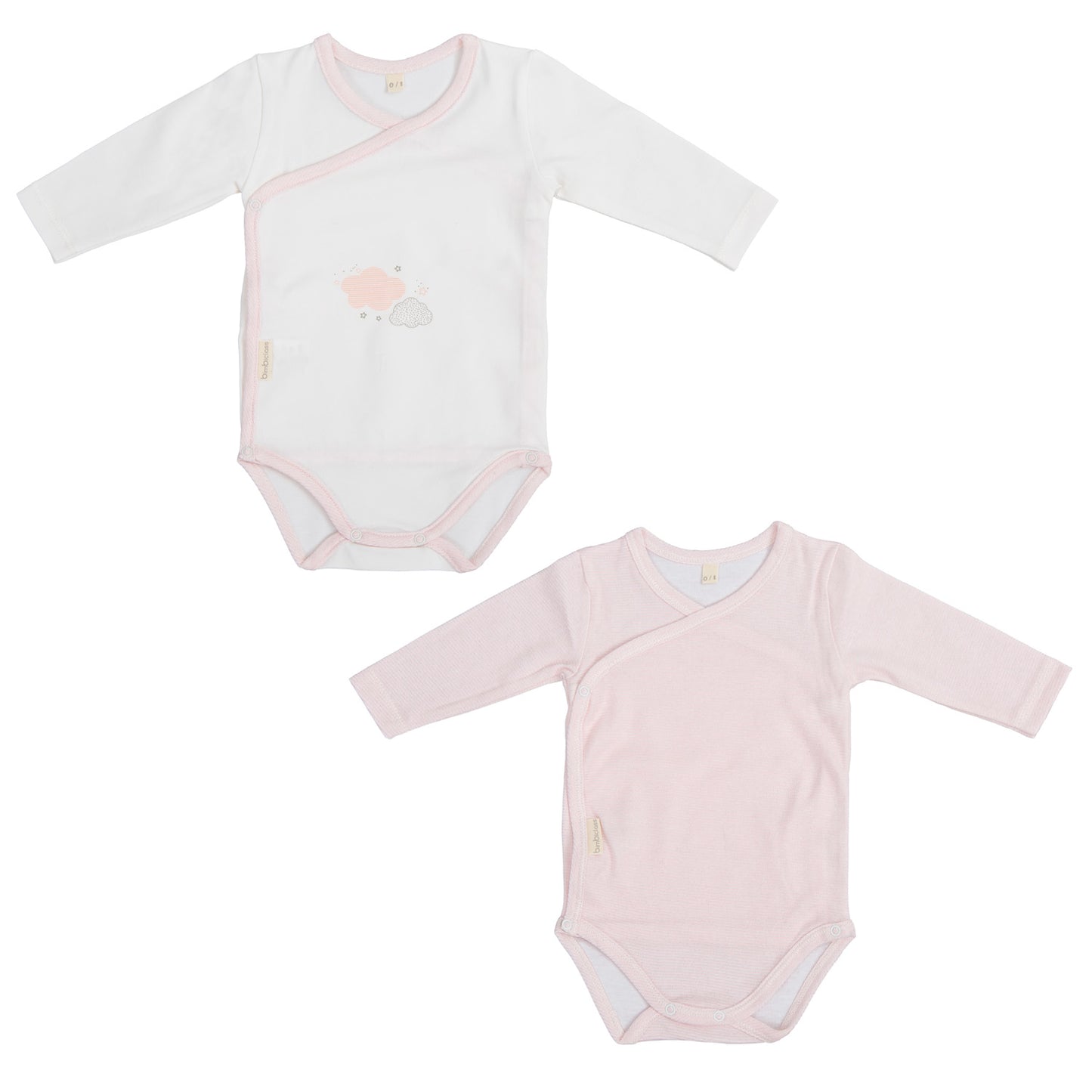 Body bebé manga larga pack 2 nuvola Rosa 0-1 Mes