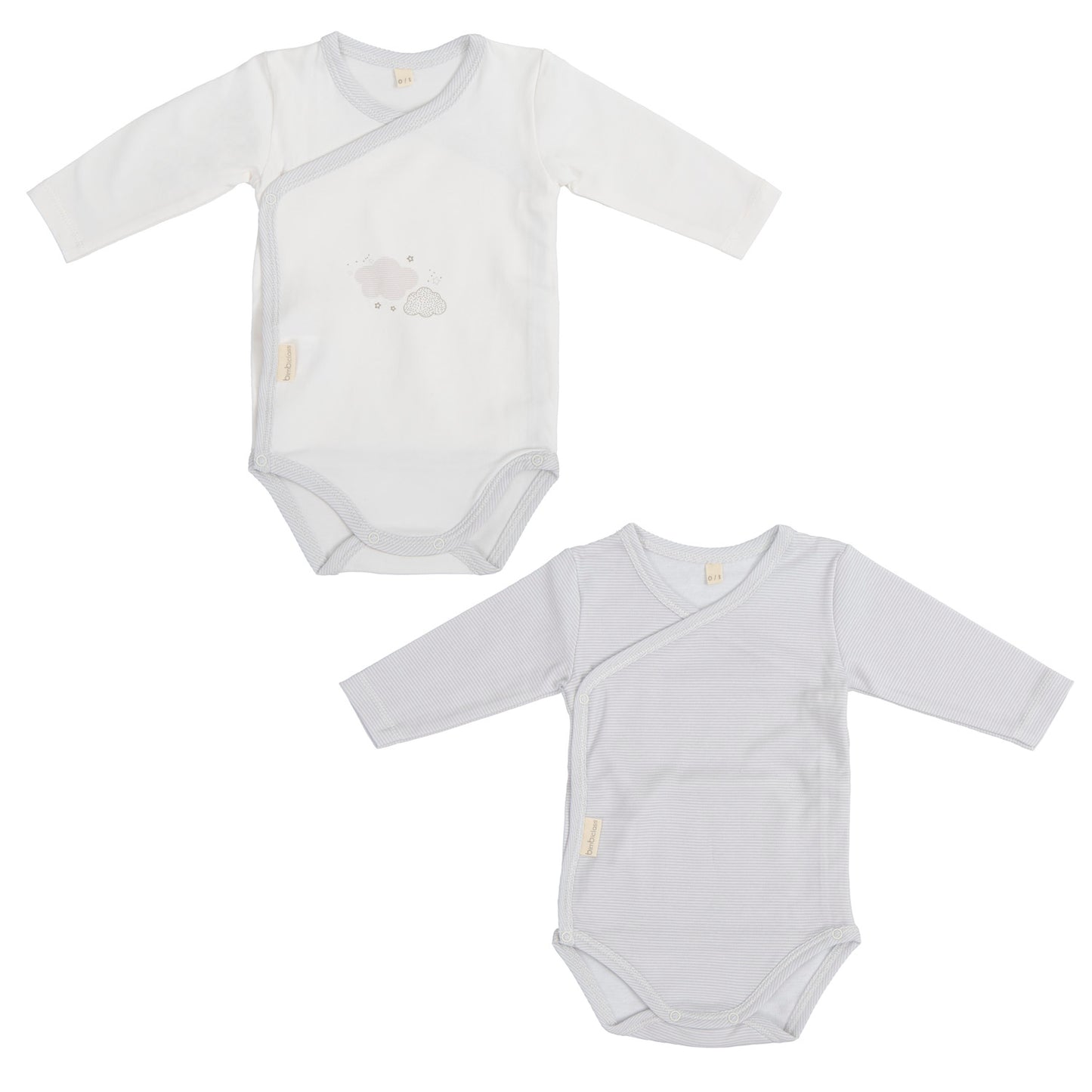 Body bebé manga larga pack 2 nuvola Gris 0-1 Mes