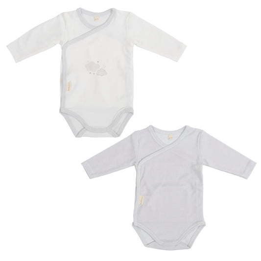 Body bebé manga larga pack 2 nuvola Gris 0-1 Mes