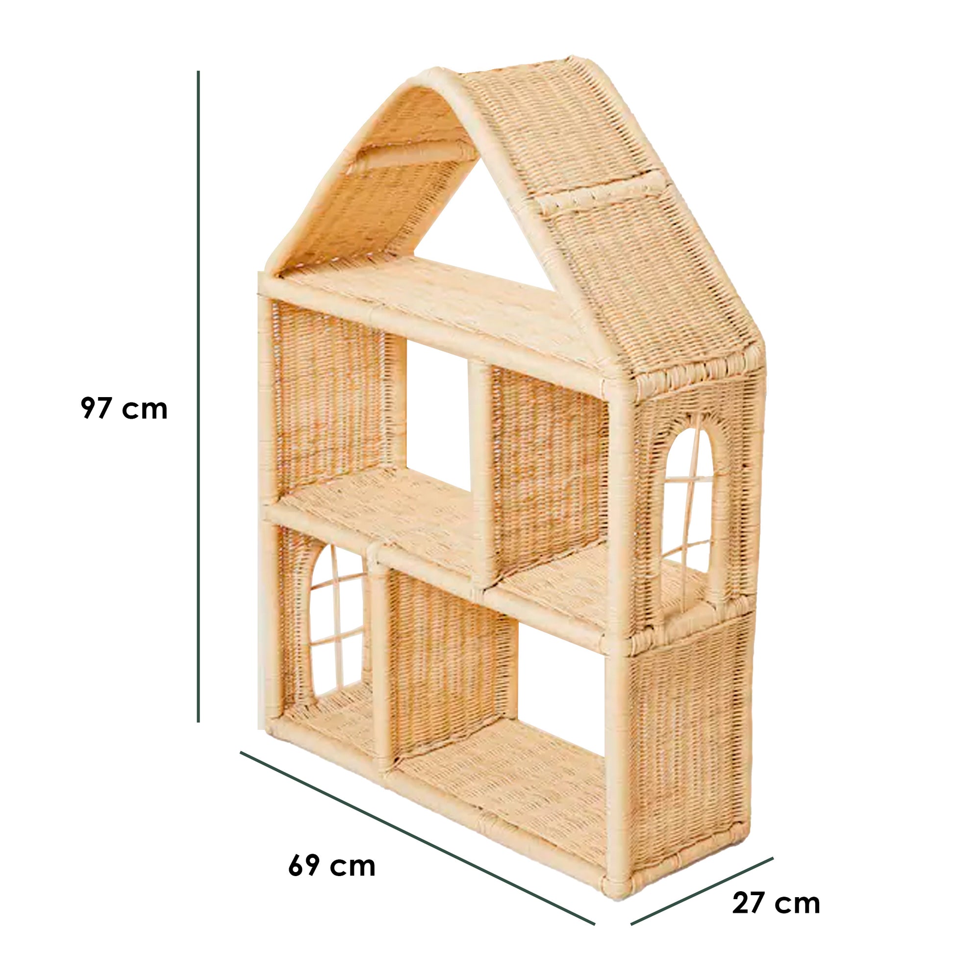 Estantería casita Ratan Natural 97x69x27
