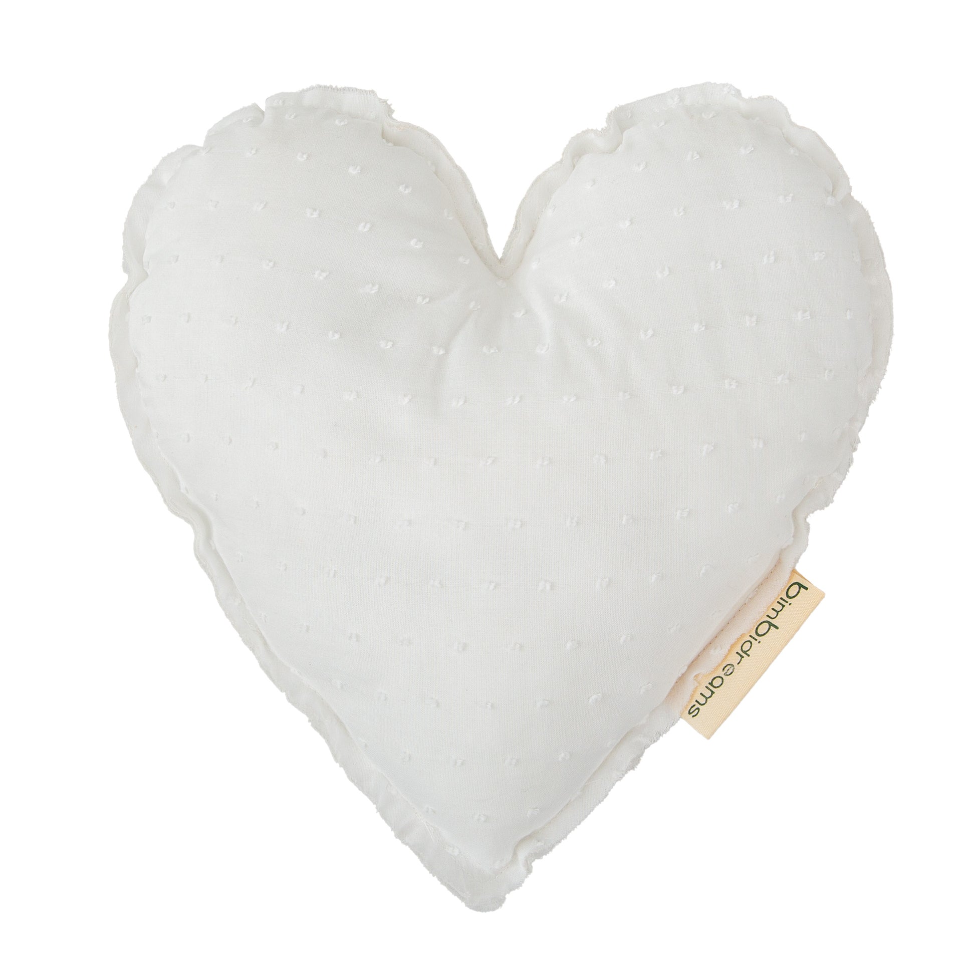 Cojín Corazón Plumeti Blanco 40x40