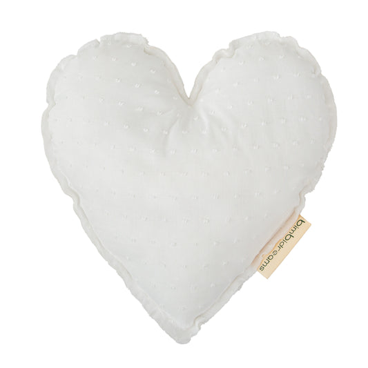 Cojín Corazón Plumeti Blanco 40x40