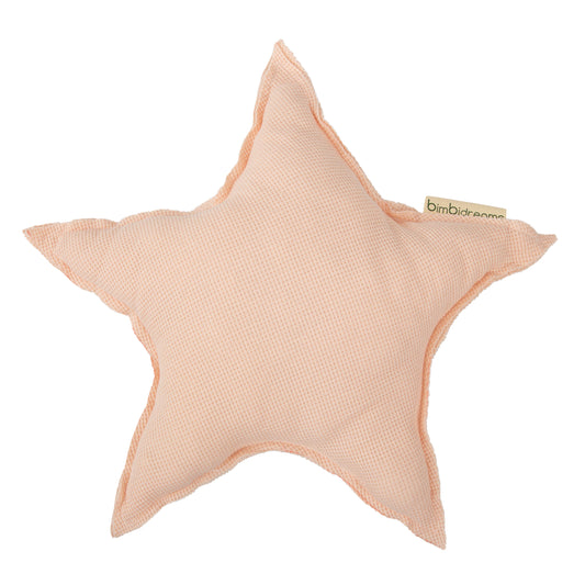 Cojín decorativo estrella Waffle Rosa 40x40