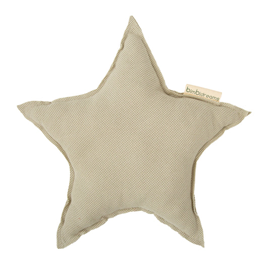 Cojín decorativo estrella Waffle Verde 40x40