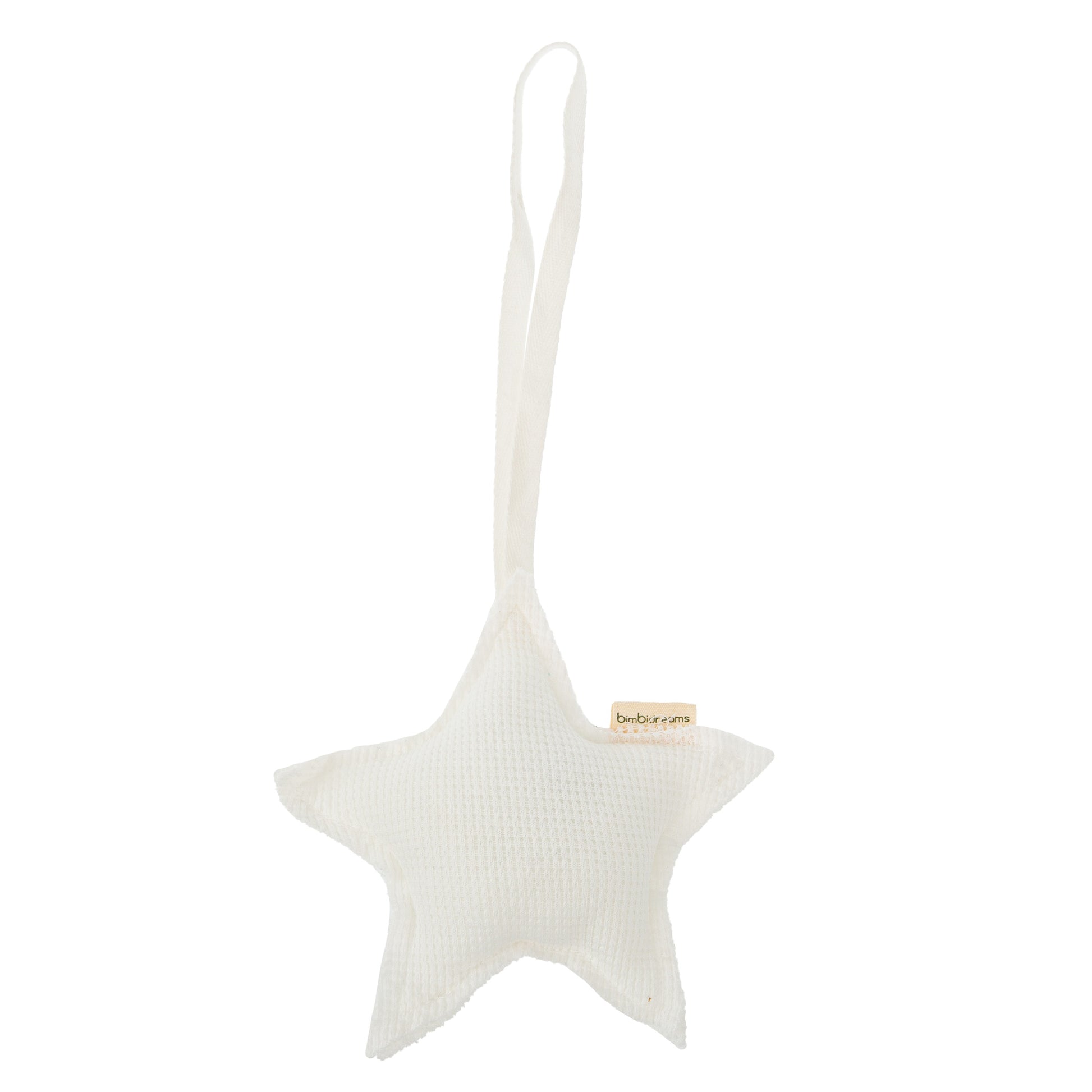 Colgador estrella sonajero Waffle Blanco 15x15