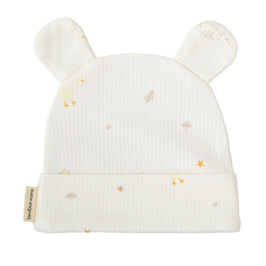 Gorro bebé Happy Forest Blanco Lino 0-1 Mes