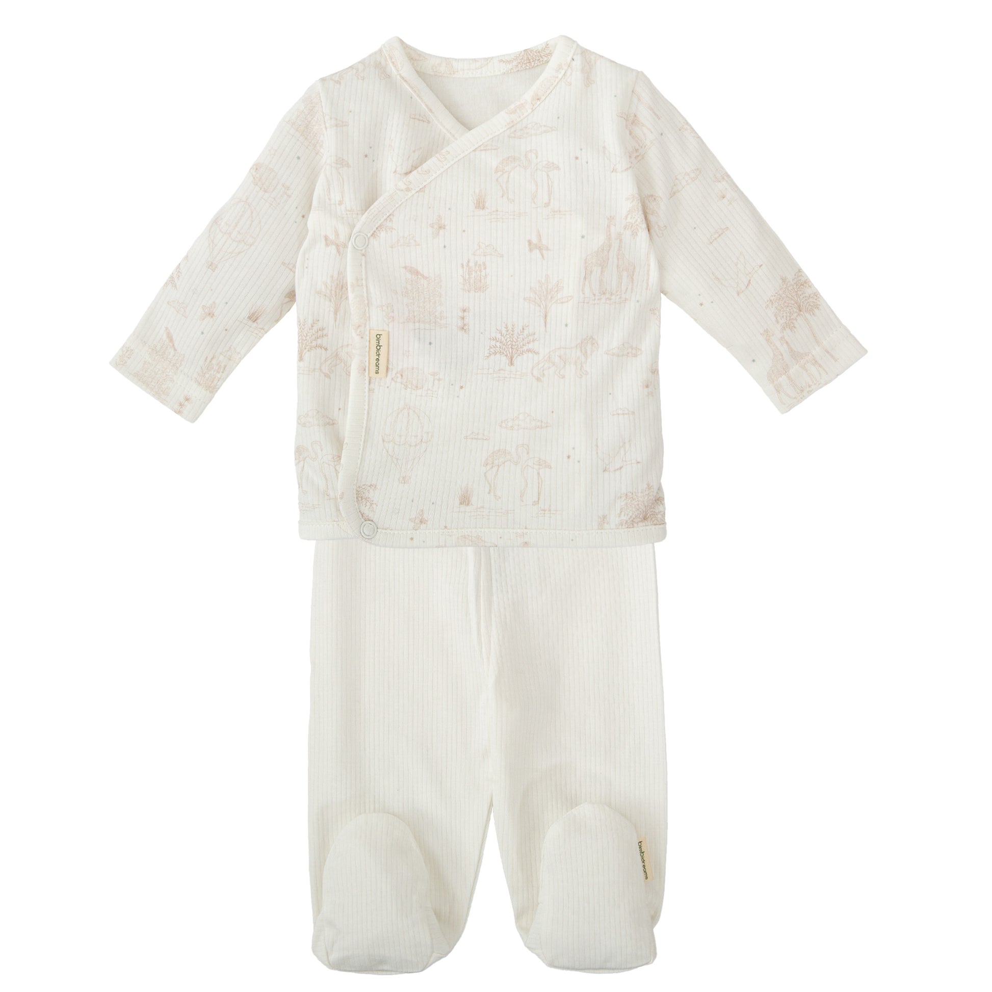 Conjunto jubon y polaina Noe Blanco Lino 1-3 Meses