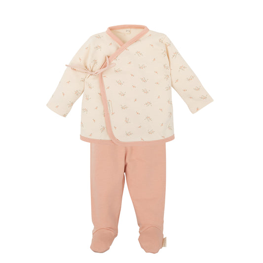 Conjunto jubon y polaina Dalia RE Rosa Empolvado 1-3 Meses