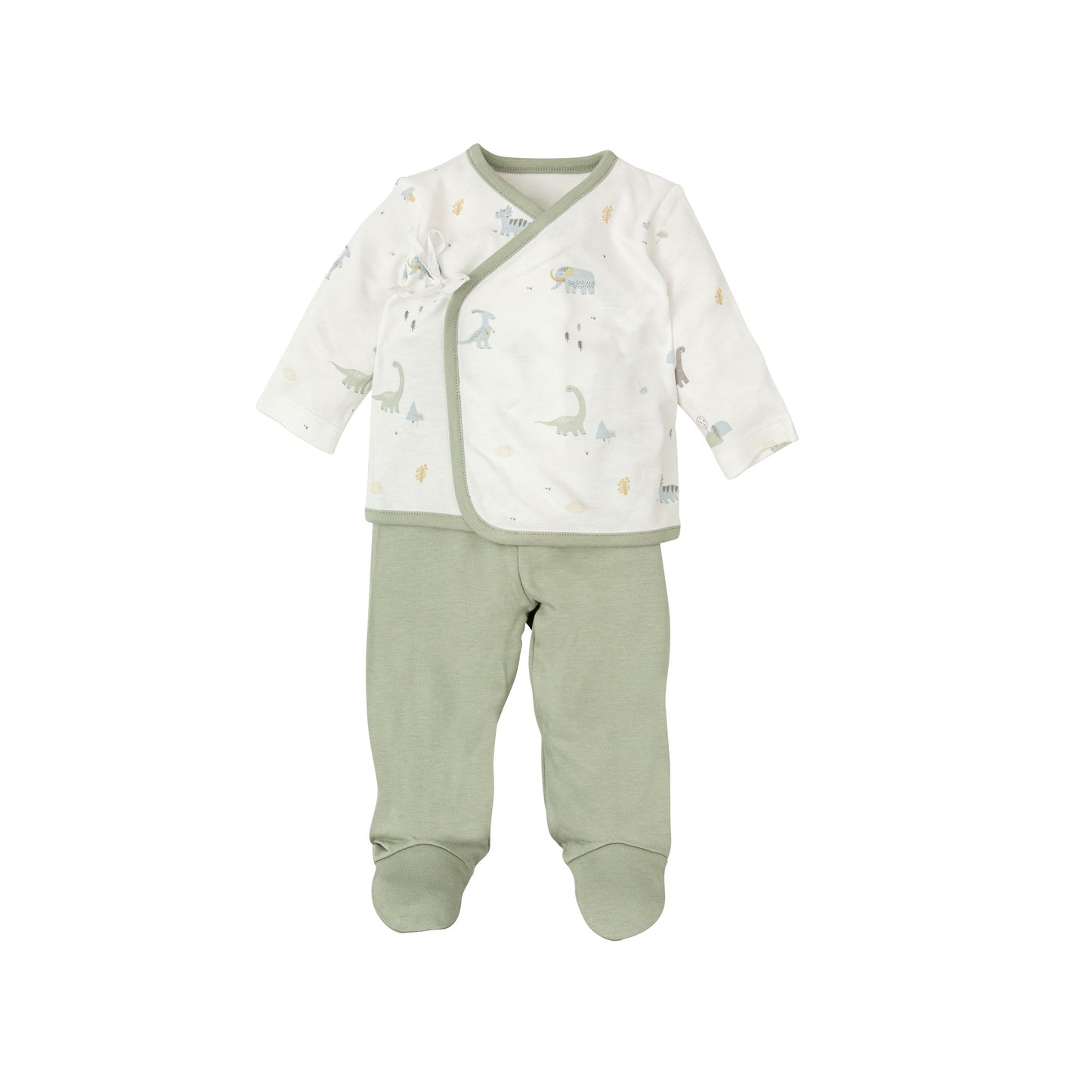 Conjunto jubon y polaina Trex Blanco Verde 1-3 Meses