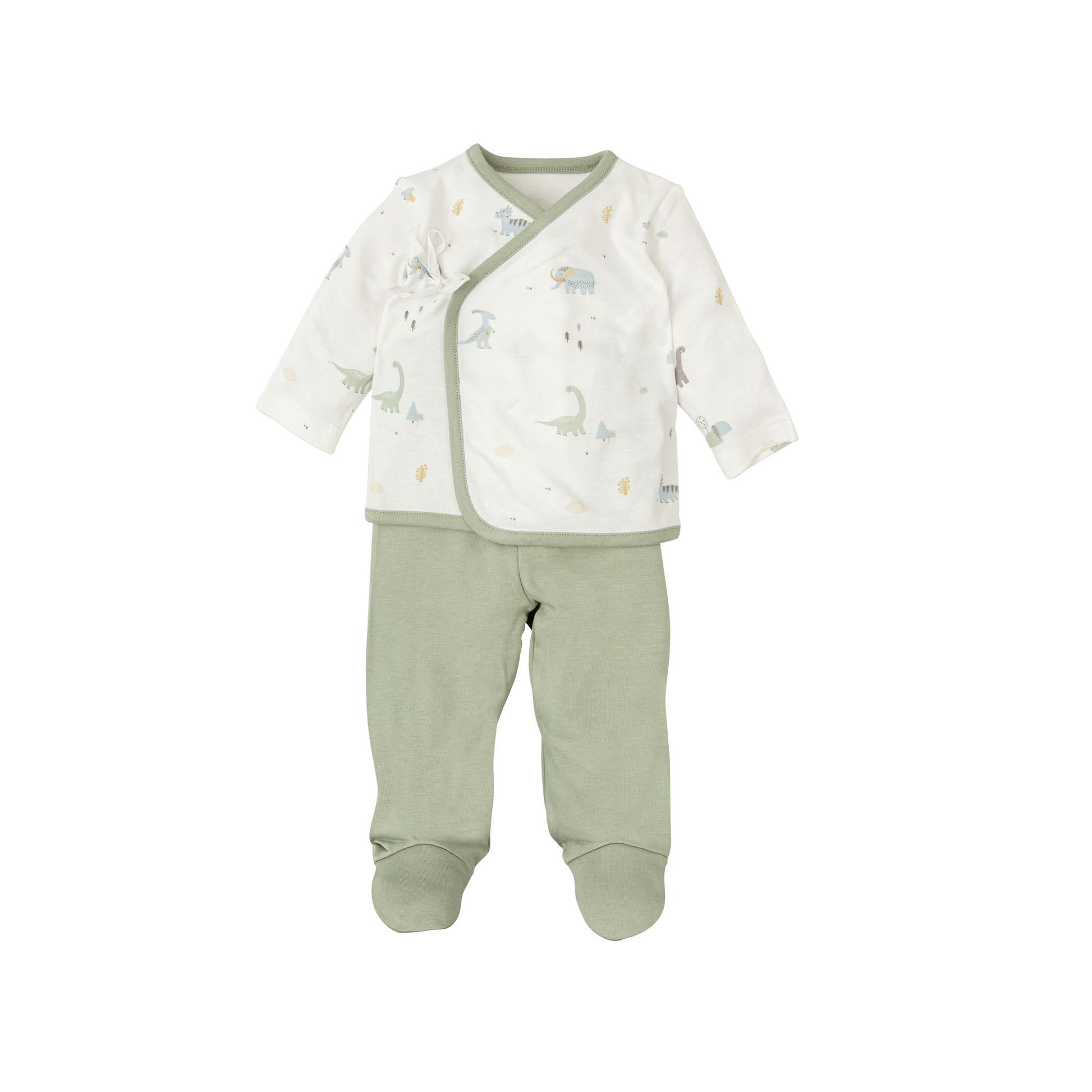 Conjunto jubon y polaina Trex Blanco Verde 1-3 Meses
