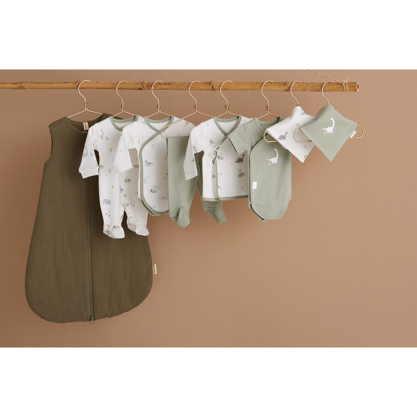 Conjunto jubon y polaina Trex Blanco Verde 1-3 Meses