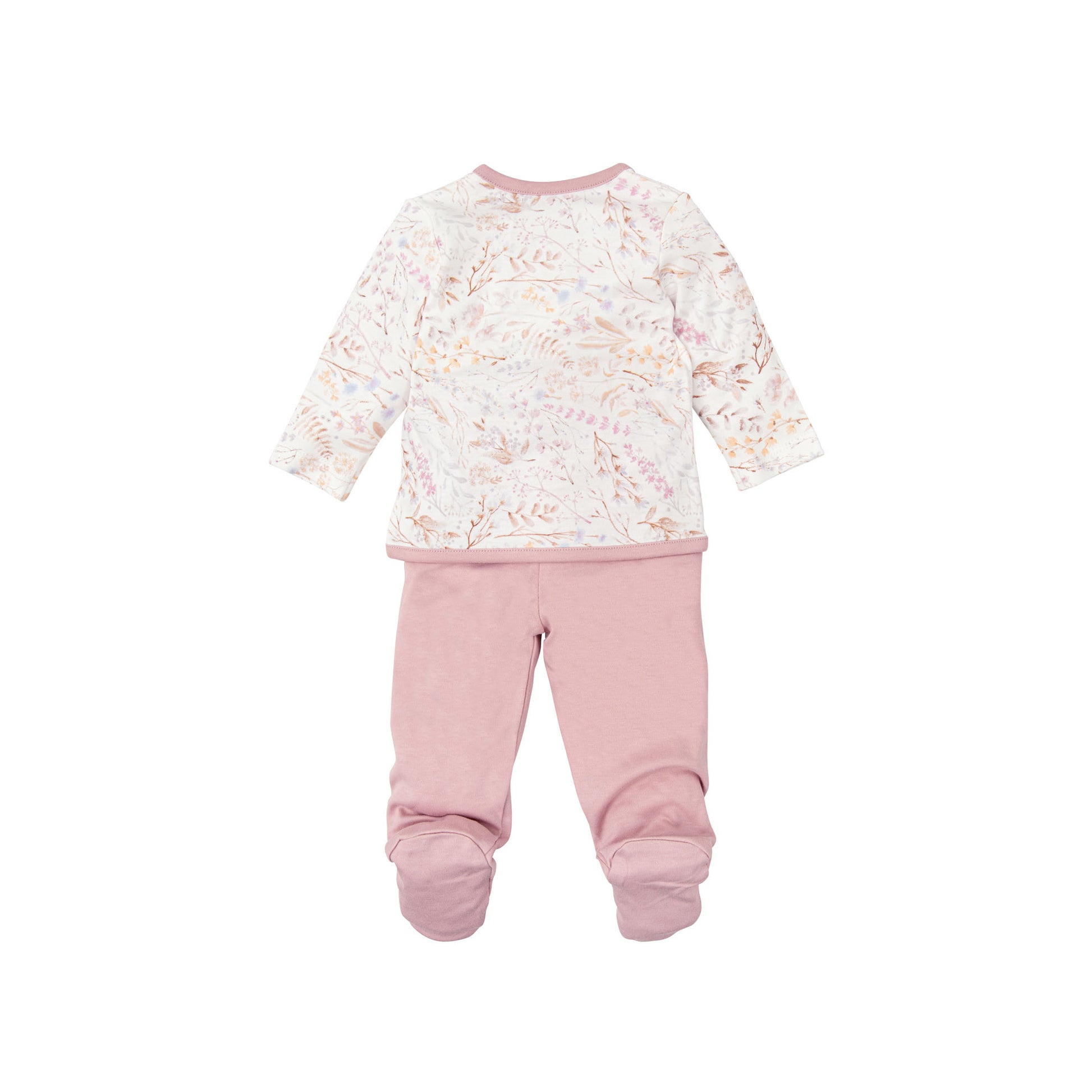 Conjunto jubon y polaina Niza Blanco Lila 1-3 Meses