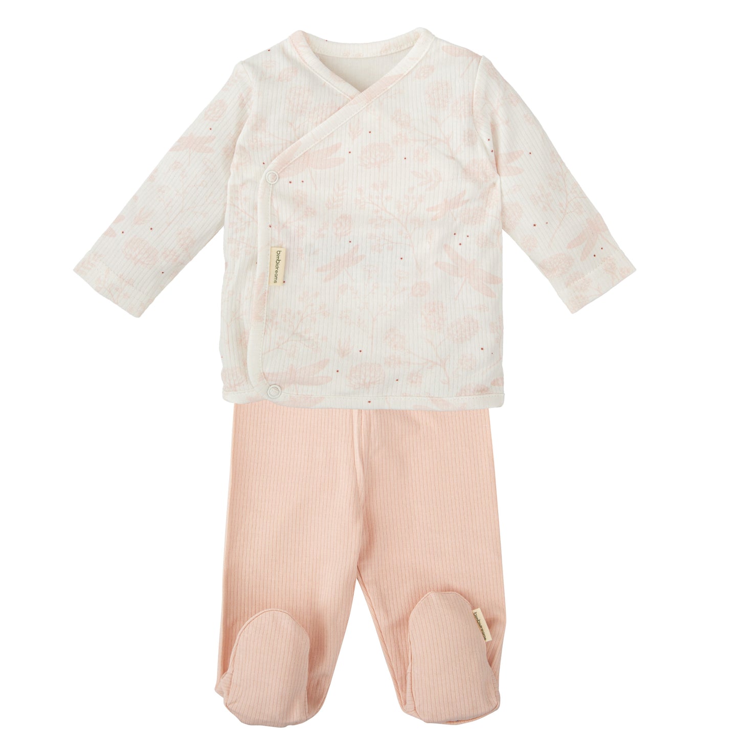 Conjunto jubon y polaina Dafne Blanco Rosa 1-3 Meses