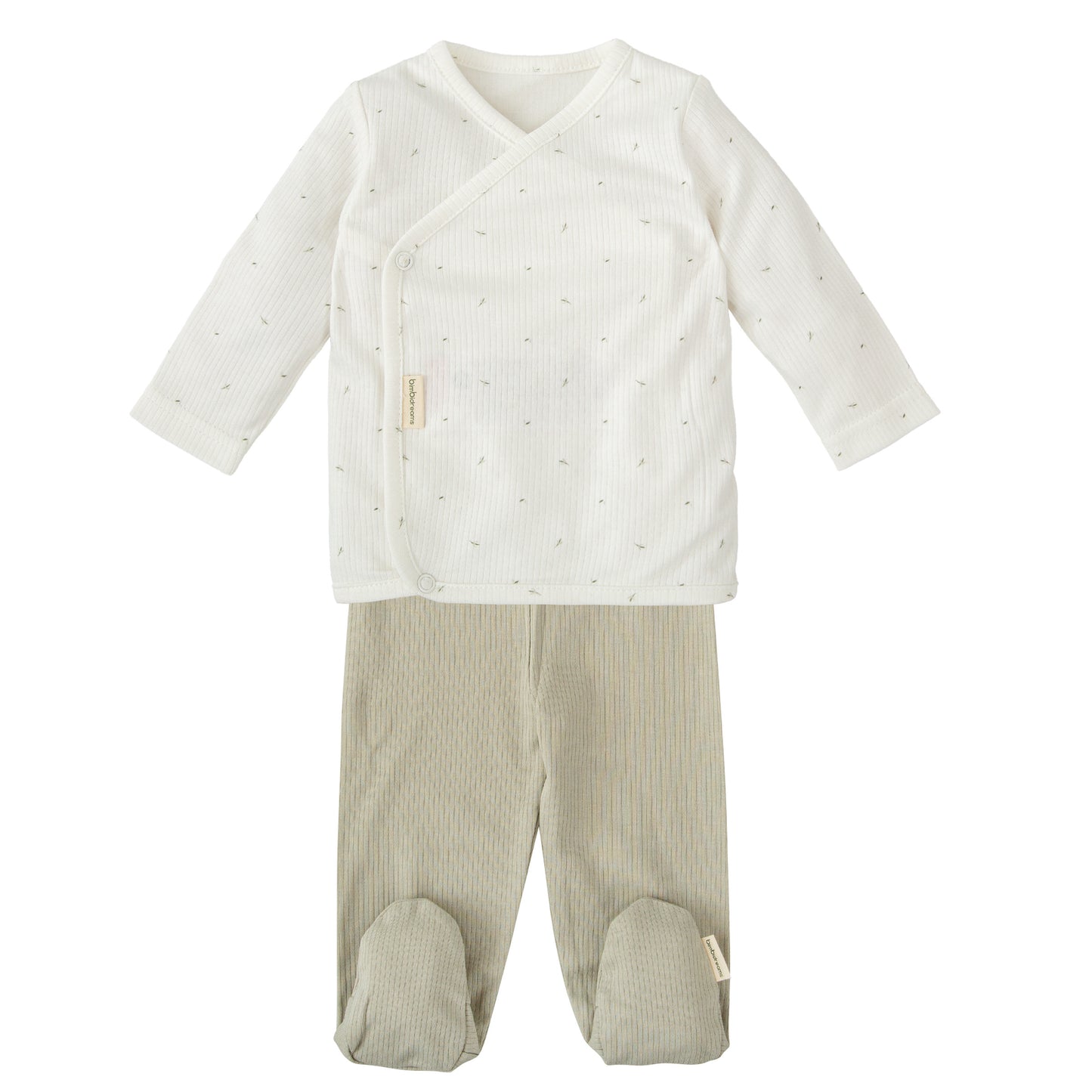 Conjunto jubon y polaina Cornelia Blanco Verde 1-3 Meses