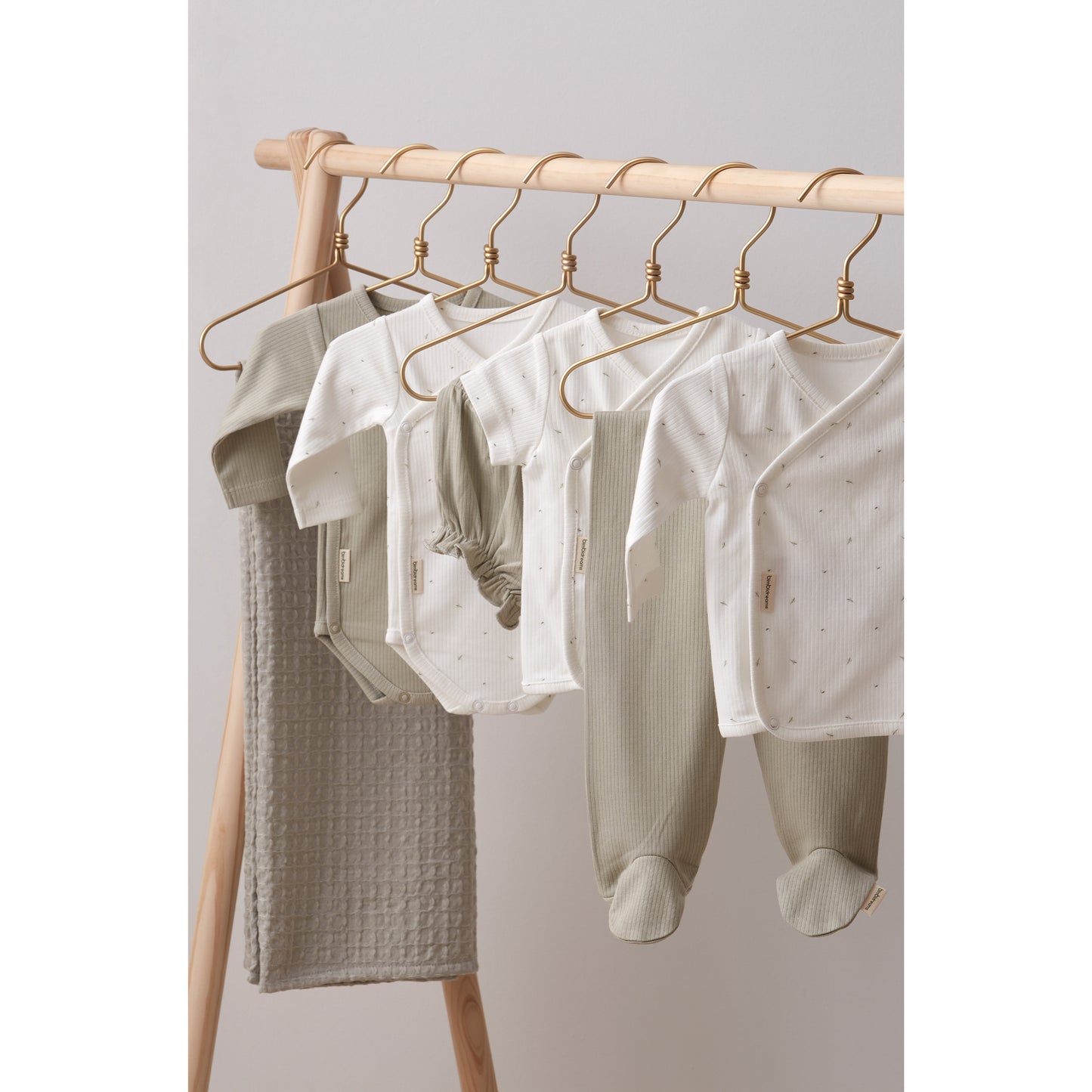 Conjunto jubon y polaina Cornelia Blanco Verde 1-3 Meses