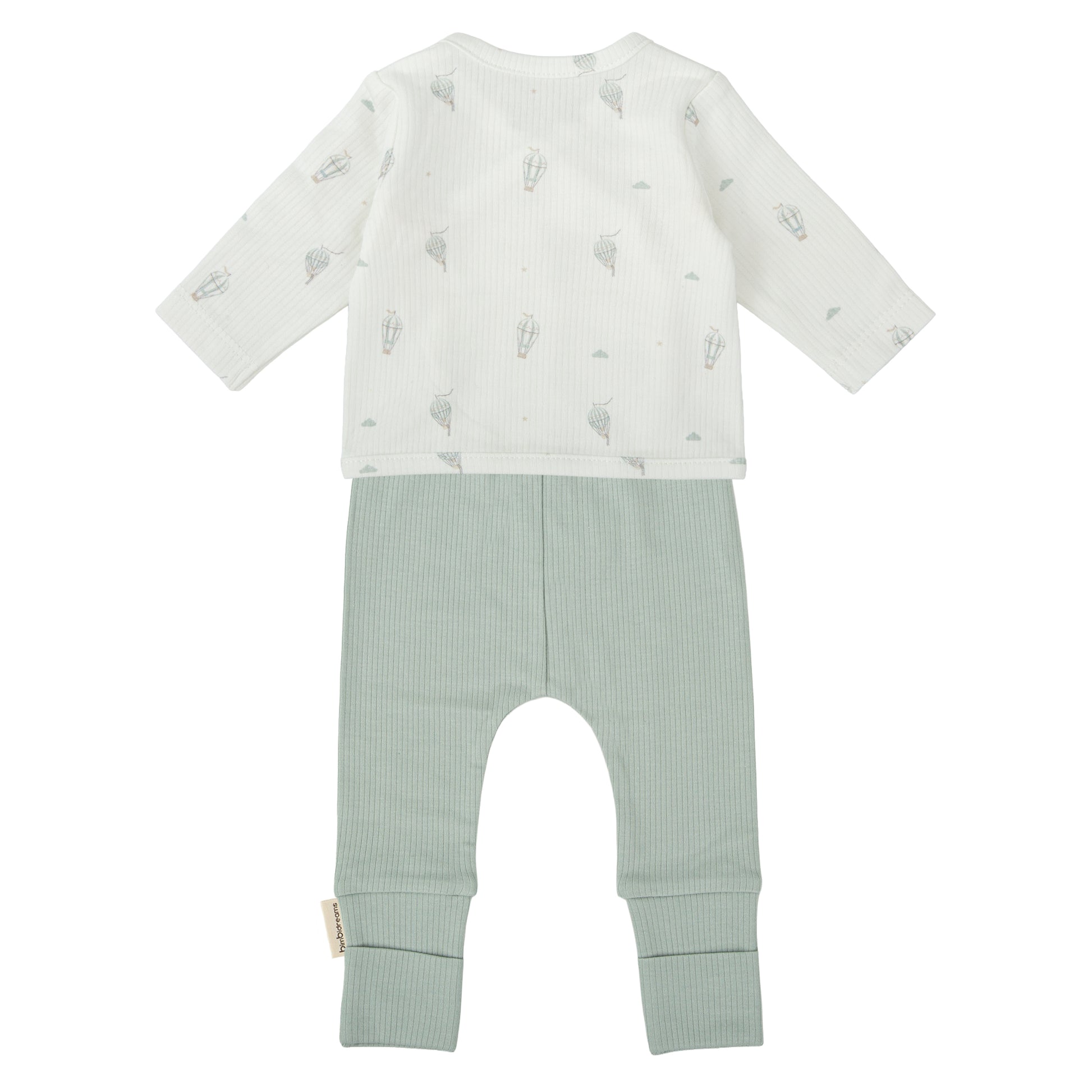 Conjunto jubon y polaina Blue Sky Blanco Verde 1-3 Meses