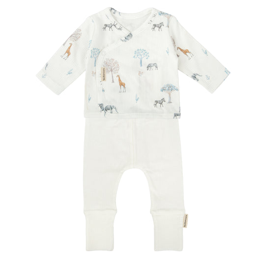 Conjunto jubon y polaina Tanzania Blanco 1-3 Meses