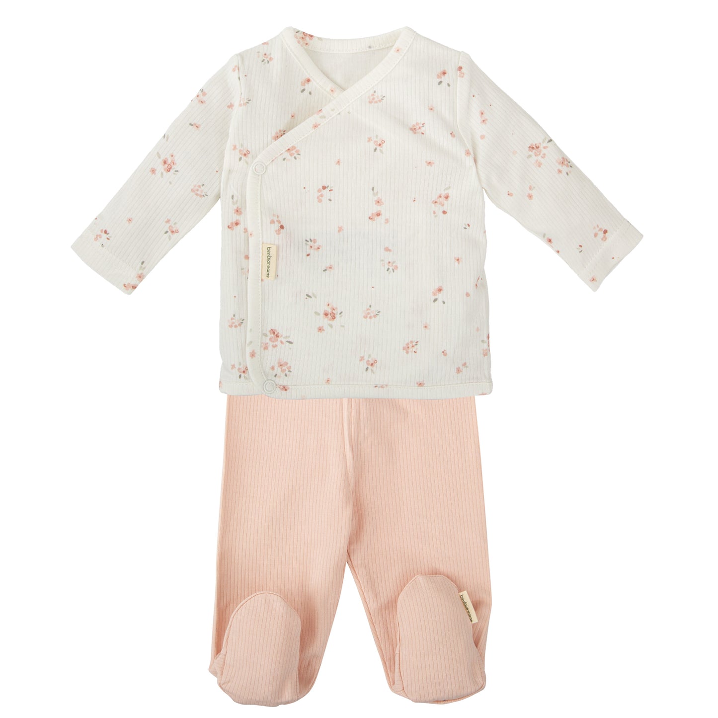 Conjunto jubon y polaina Monet Blanco Rosa 1-3 Meses