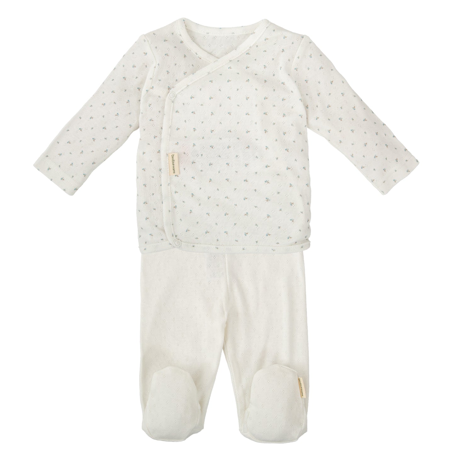 Conjunto jubon y polaina Pointille Azul 1-3 Meses