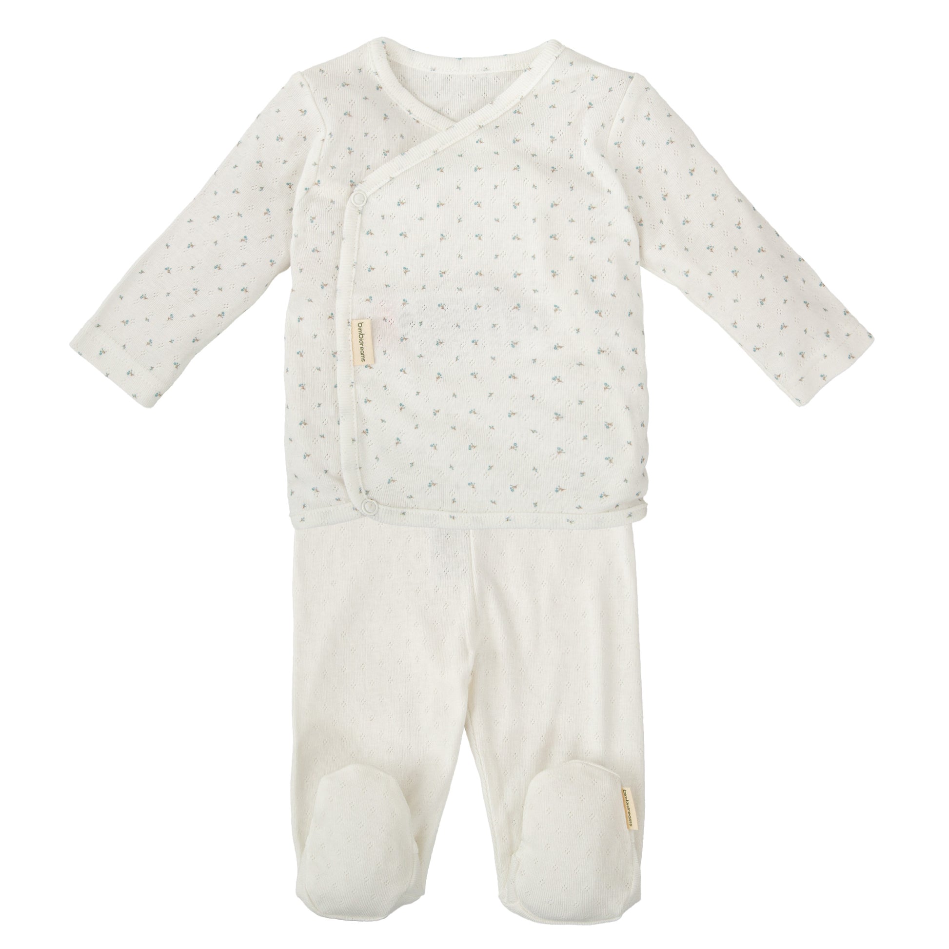 Conjunto jubon y polaina Pointille Azul 1-3 Meses