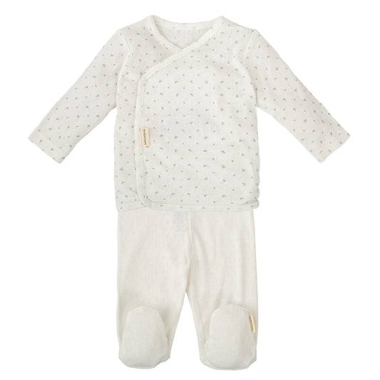 Conjunto jubon y polaina Pointille Azul 1-3 Meses