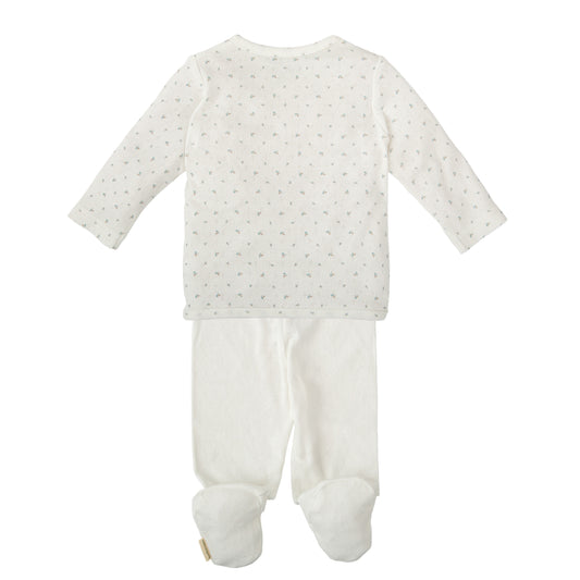 Conjunto jubon y polaina Pointille Azul 1-3 Meses 2