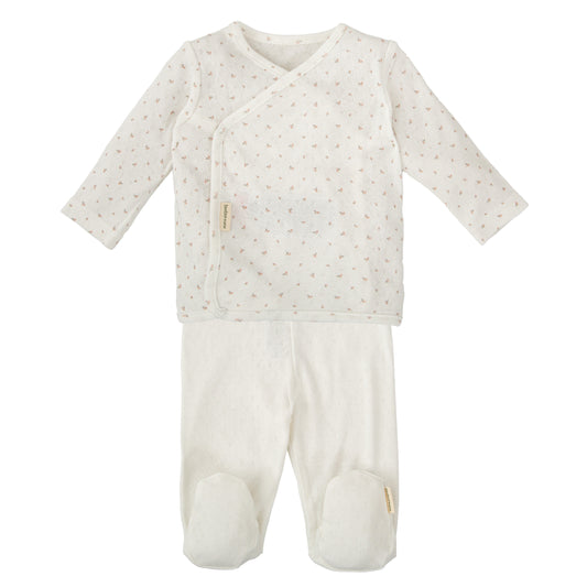 Conjunto jubon y polaina Pointille Rosa 1-3 Meses