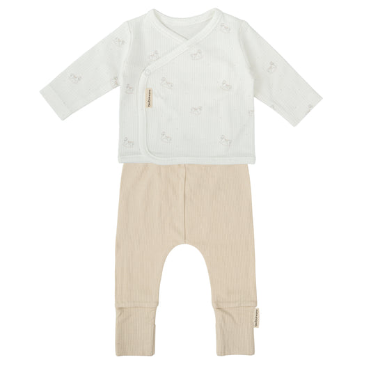 Conjunto jubon y polaina Toy Blanco Lino 1-3 Meses