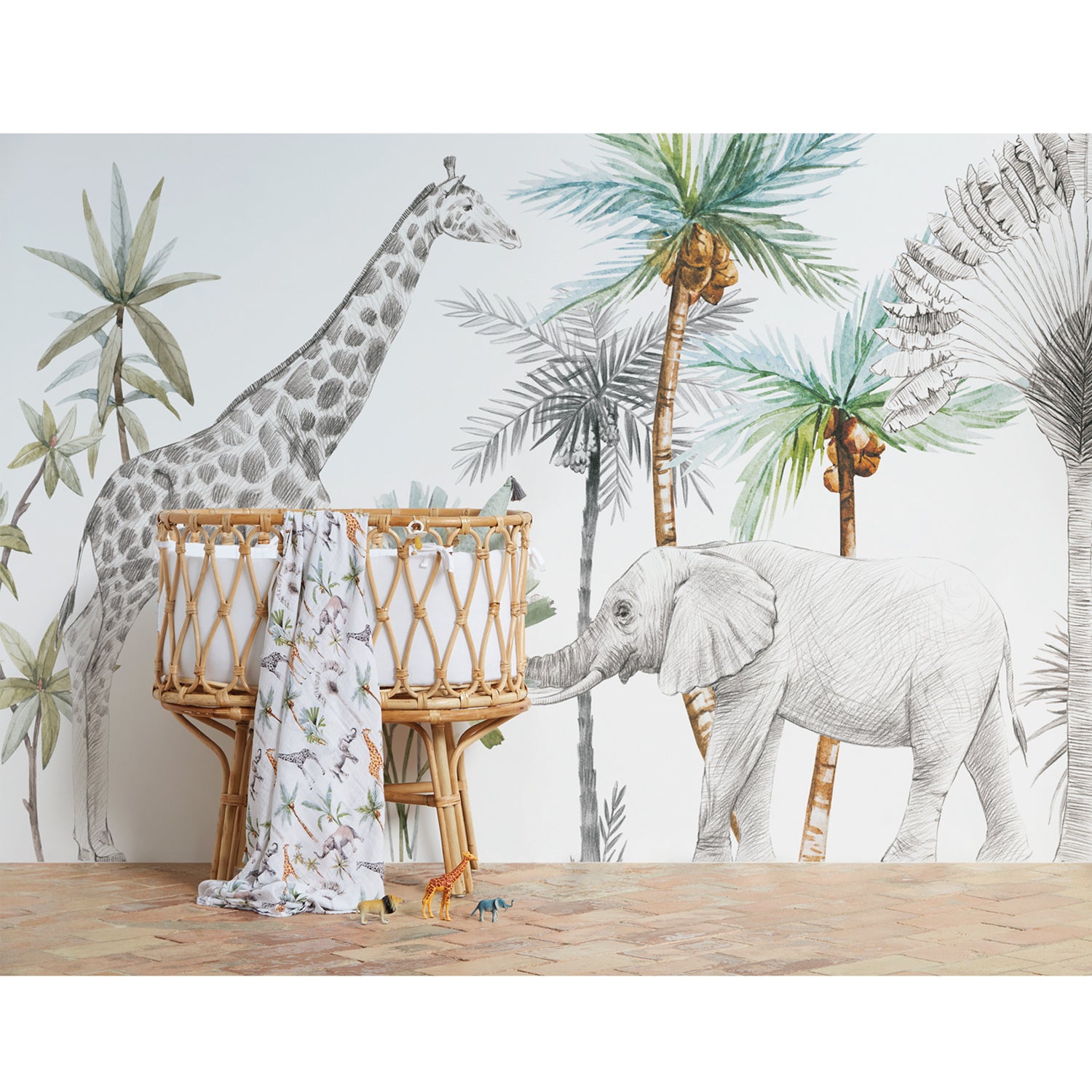 Mural textil decorativo África Blanco 270X220 apróx