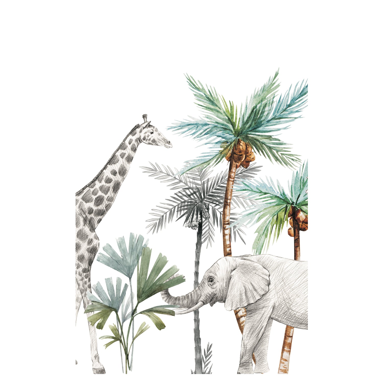 Mural textil decorativo África Blanco 138X220 apróx