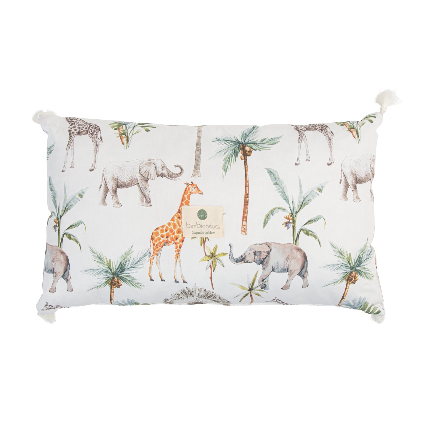 Cojín decorativo rectangular África Blanco 34x30*