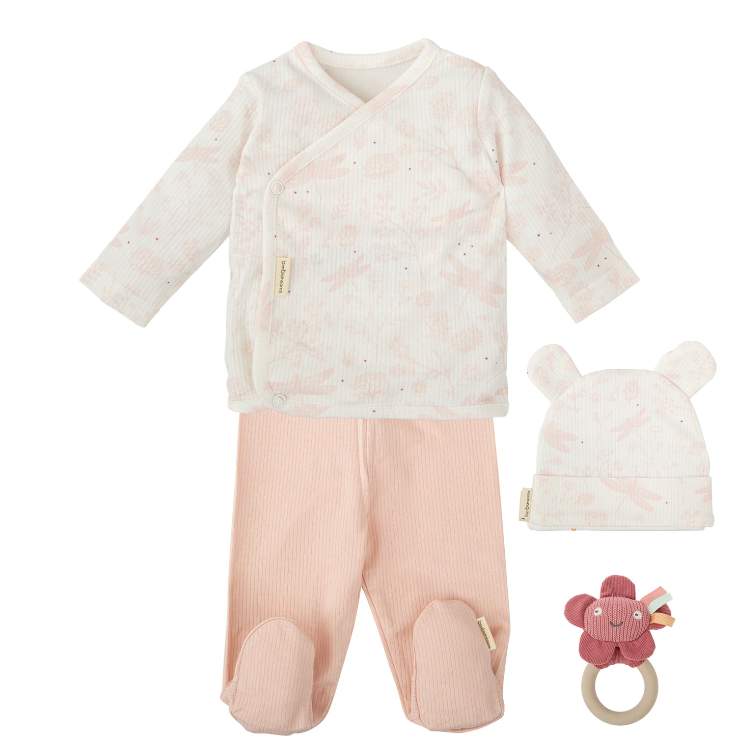 Set Nacimiento - 4p  Dafne Blanco Rosa 1-3 Meses