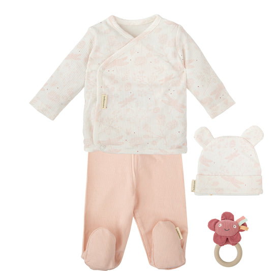 Set Nacimiento - 4p  Dafne Blanco Rosa 1-3 Meses