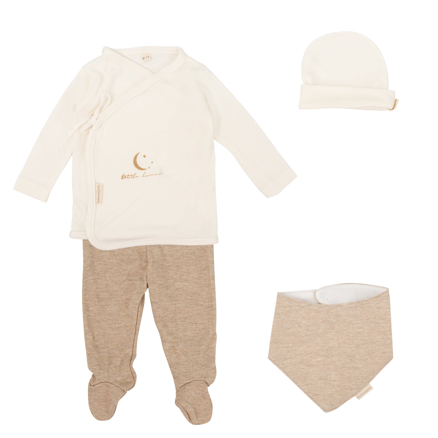 Set Nacimiento - 4p (jubon, Polaina, Gorrito y Bolsa de Muda) Bambú Blanco 00 Mes