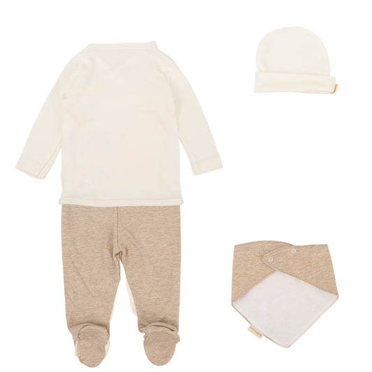 Set Nacimiento - 4p (jubon, Polaina, Gorrito y Bolsa de Muda) Bambú Blanco 00 Mes 2