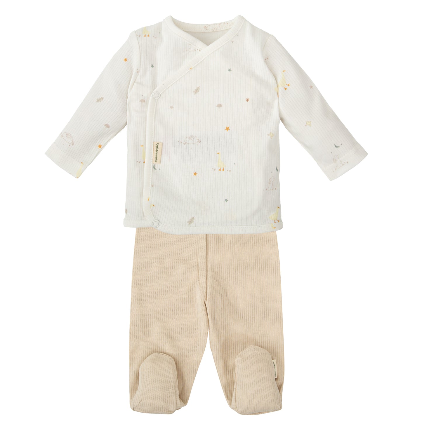 Conjunto jubon y polaina Happy Forest Blanco Lino 0-1 Mes
