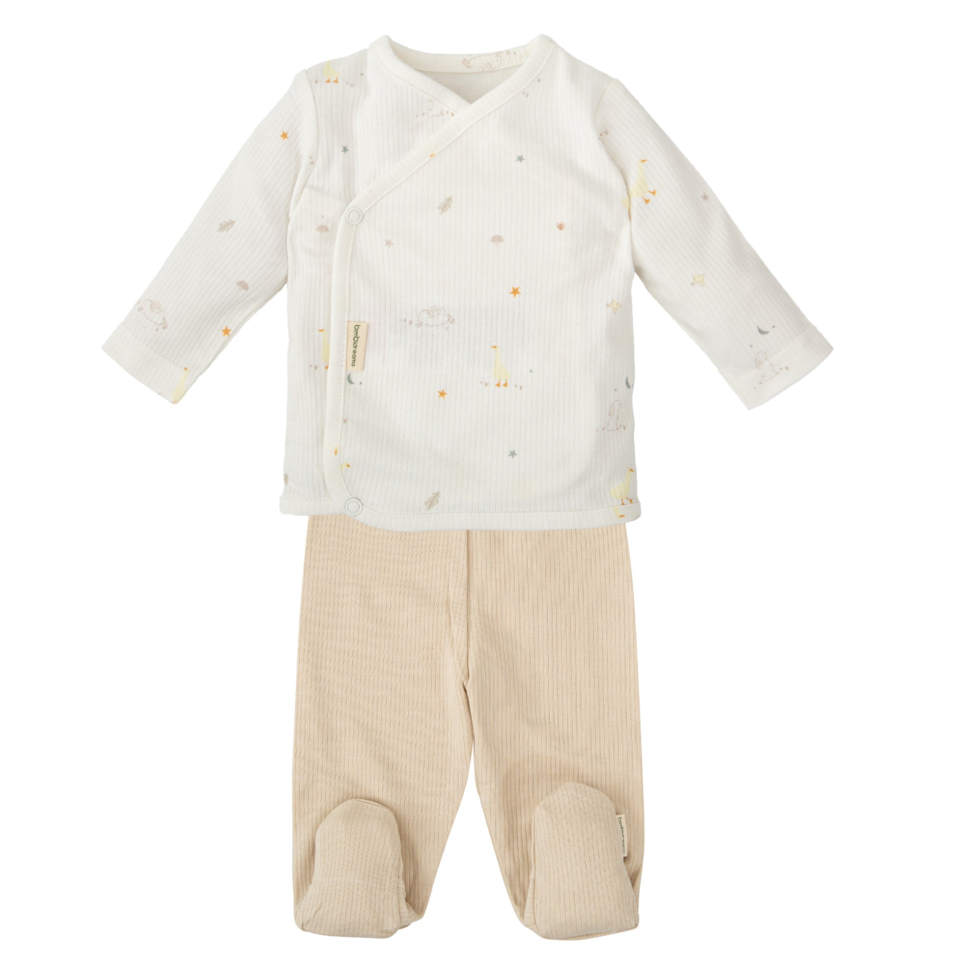 Conjunto jubon y polaina Happy Forest Blanco Lino 0-1 Mes