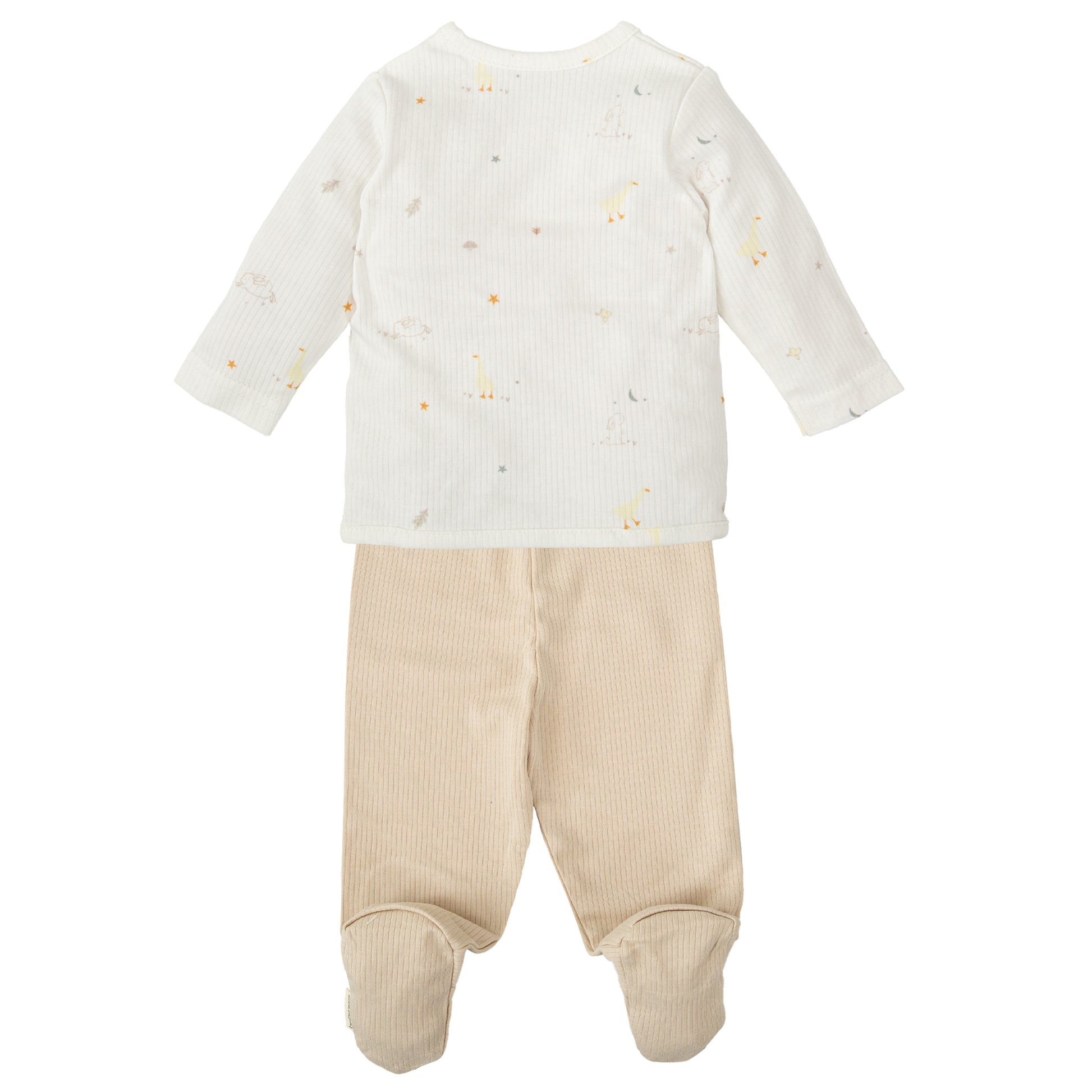 Conjunto jubon y polaina Happy Forest Blanco Lino 0-1 Mes