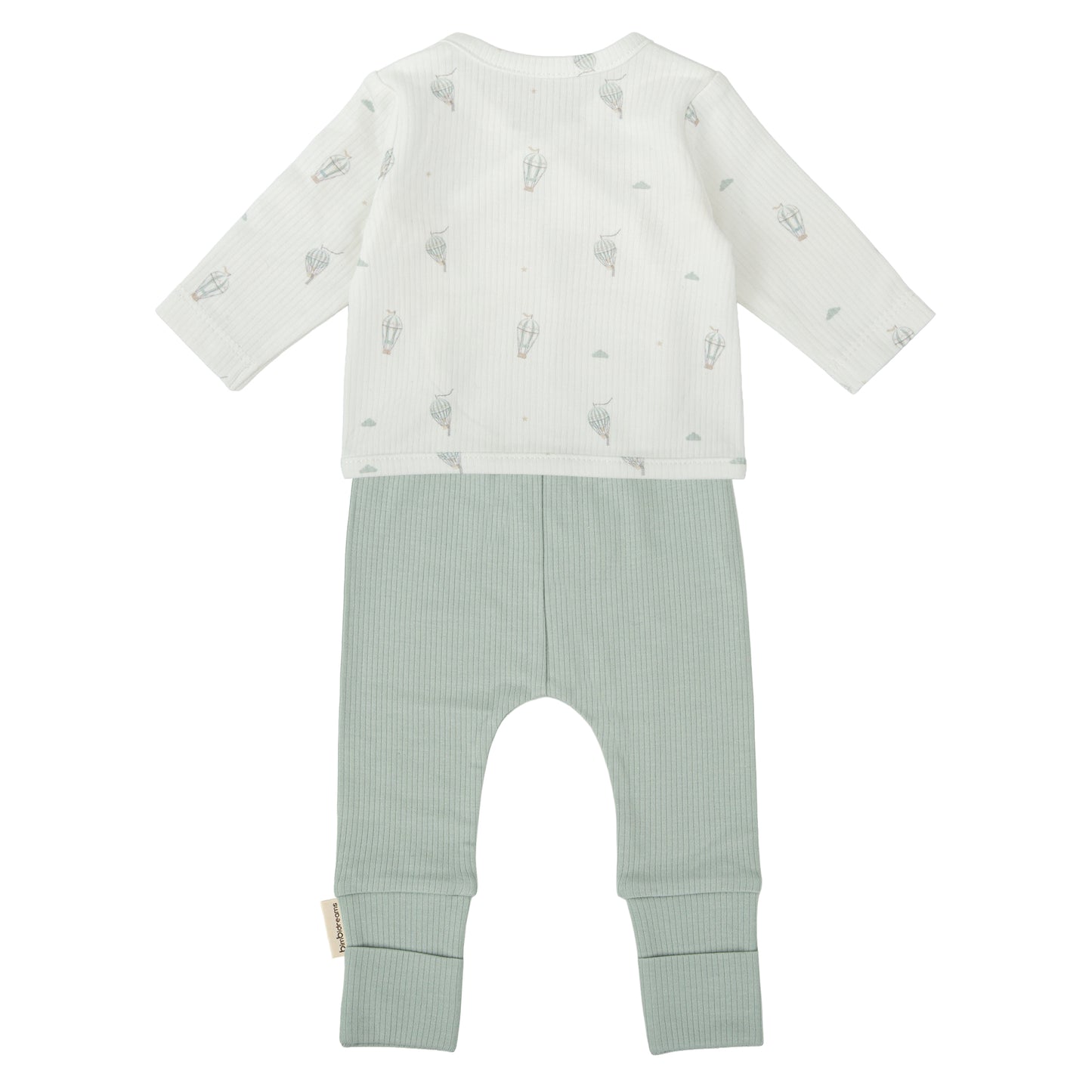 Conjunto jubon y polaina Blue Sky Blanco Verde 0-1 Mes