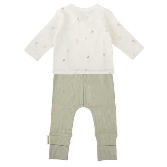 Conjunto jubon y polaina Chicks Blanco Verde 0-1 Mes