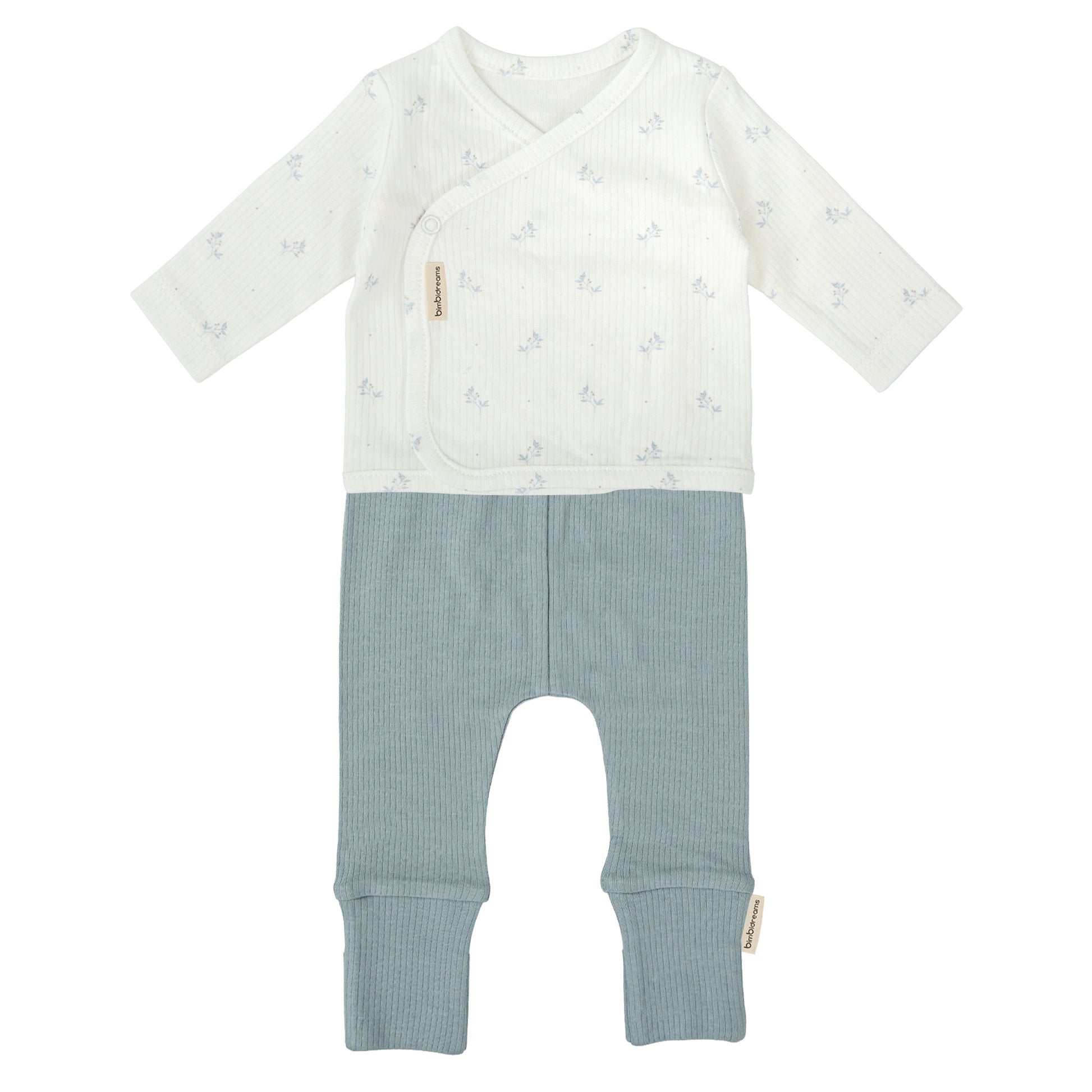 Conjunto jubon y polaina Eden Blanco Azul 0-1 Mes