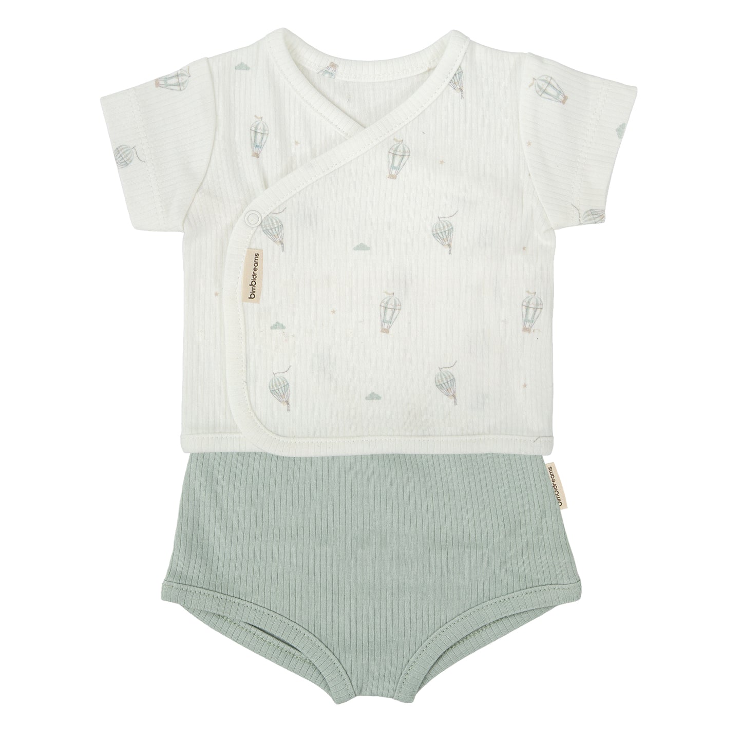Set Jubón y ranita Blue Sky Blanco Verde 1-3 Meses